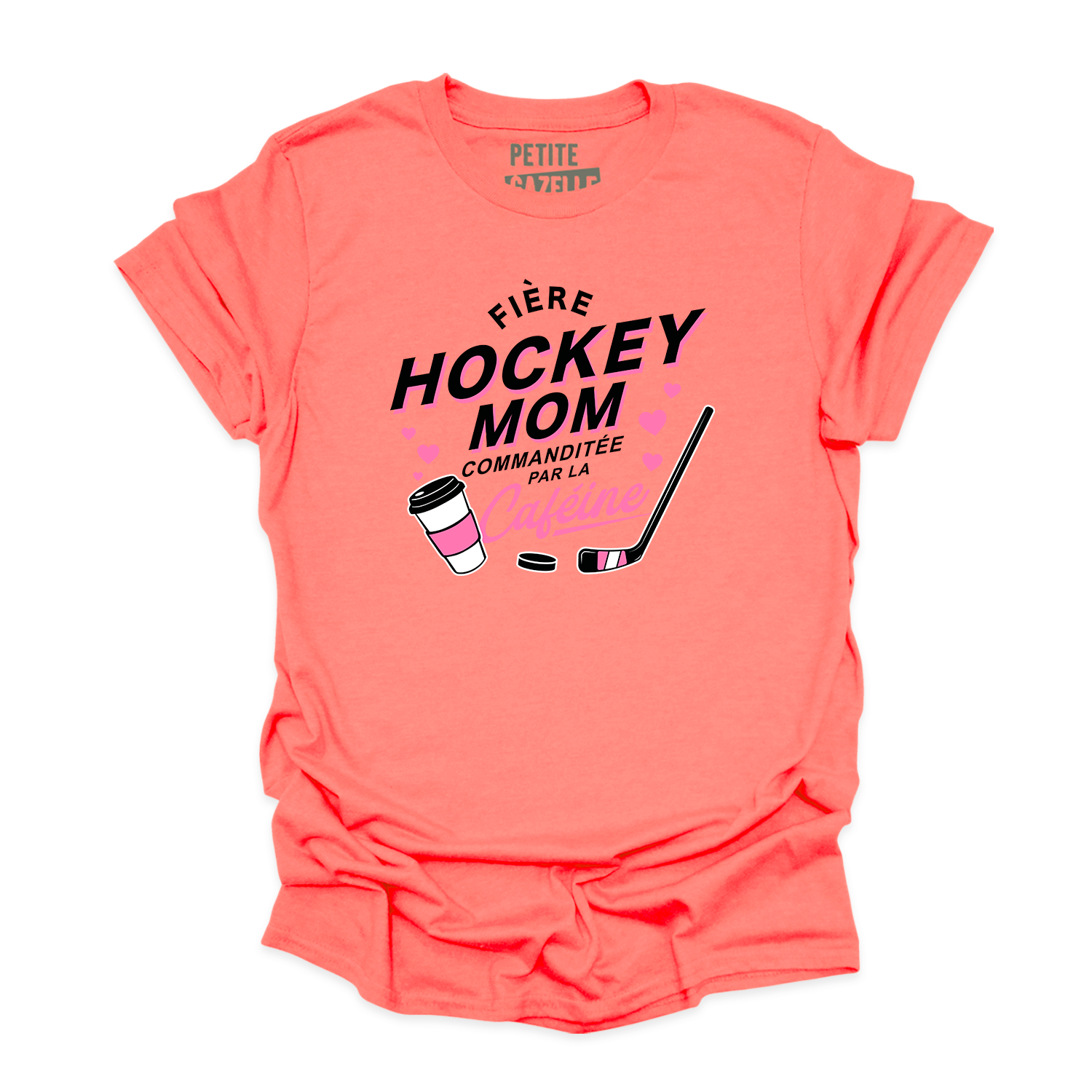 T-SHIRT COL ROND | Hockey Mom - Commanditée par la caféine