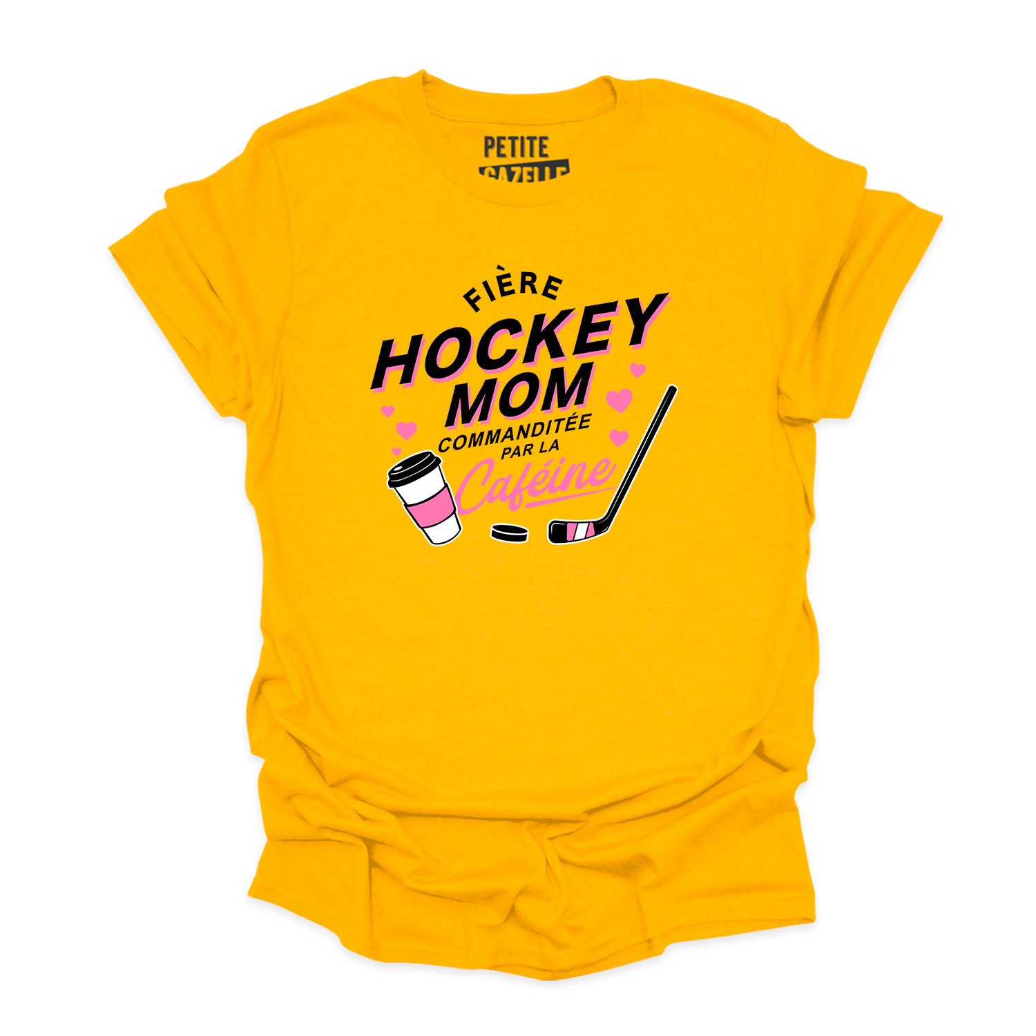 T-SHIRT COL ROND | Hockey Mom - Commanditée par la caféine