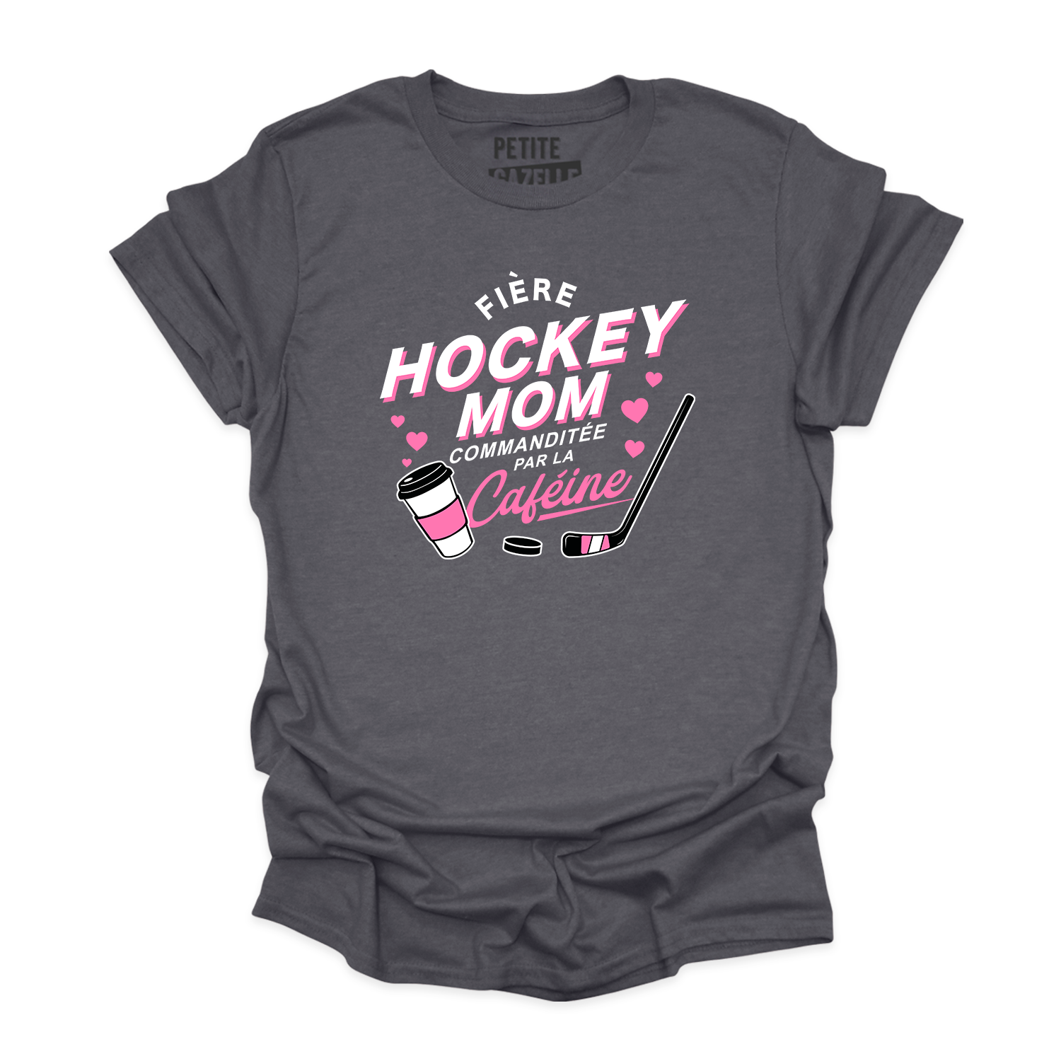 T-SHIRT COL ROND | Hockey Mom - Commanditée par la caféine