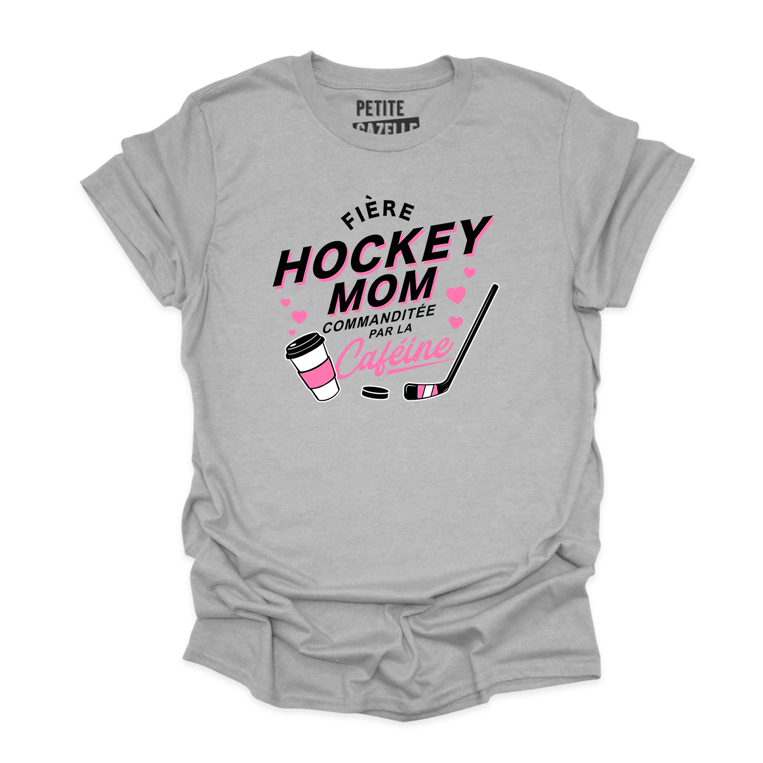 T-SHIRT COL ROND | Hockey Mom - Commanditée par la caféine