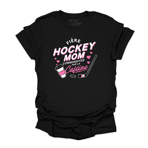 T-SHIRT COL ROND | Hockey Mom - Commanditée par la caféine