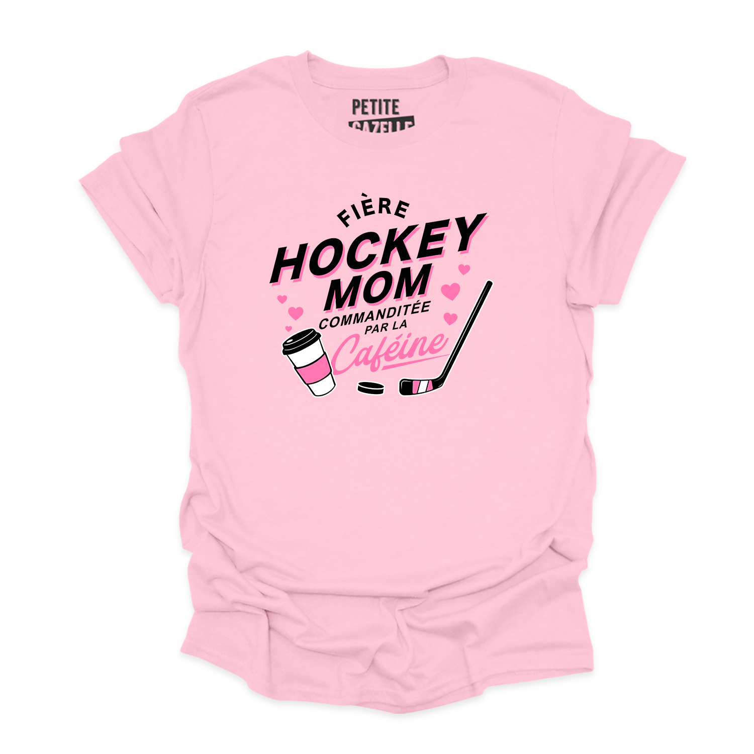 T-SHIRT COL ROND | Hockey Mom - Commanditée par la caféine