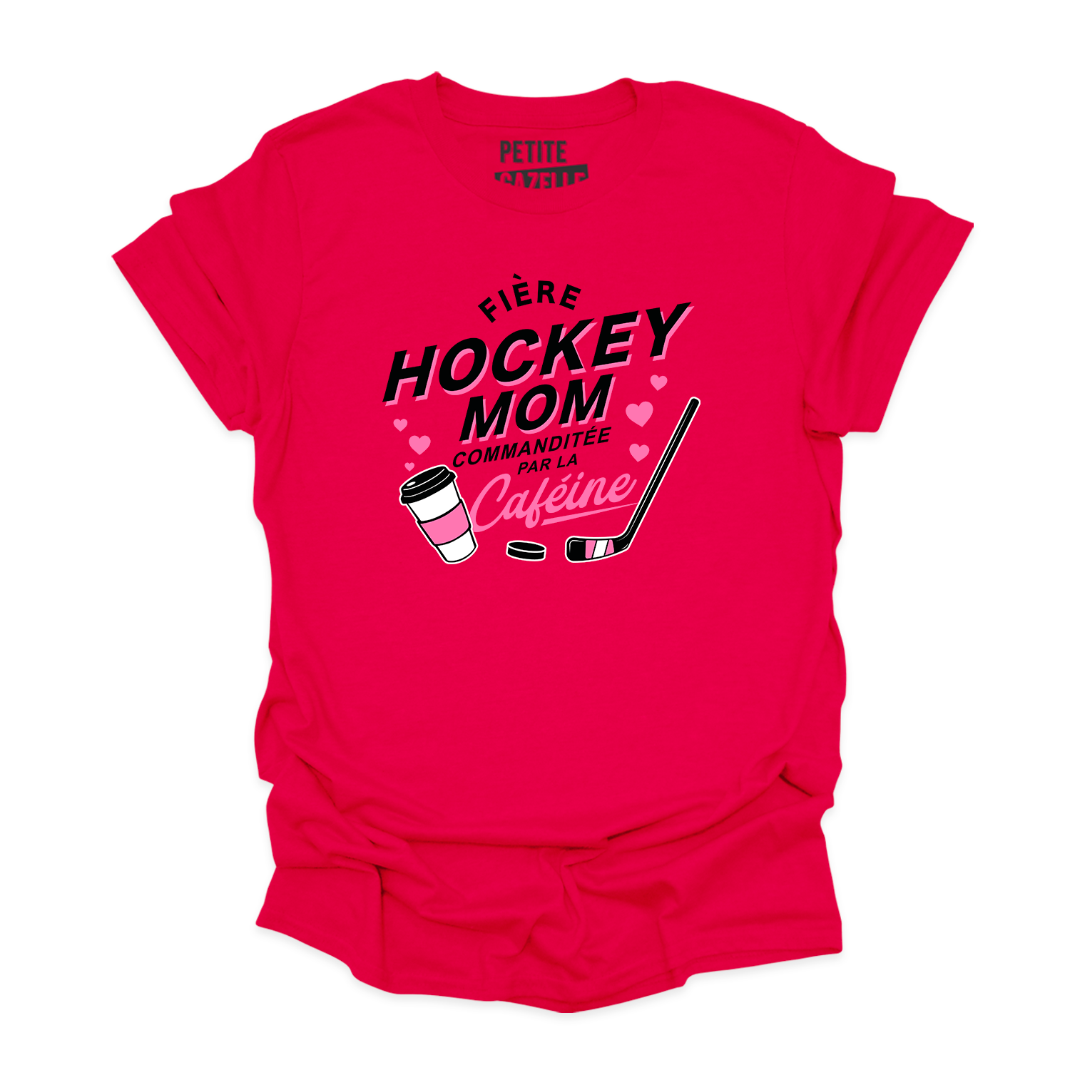 T-SHIRT COL ROND | Hockey Mom - Commanditée par la caféine