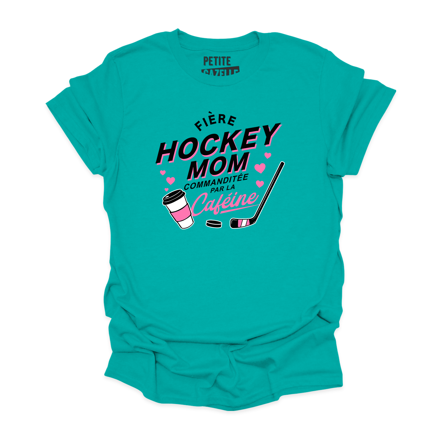 T-SHIRT COL ROND | Hockey Mom - Commanditée par la caféine