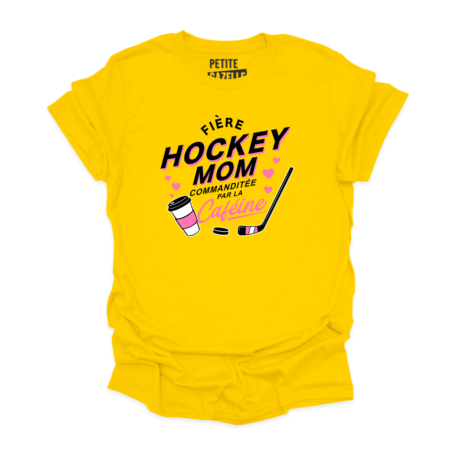 T-SHIRT COL ROND | Hockey Mom - Commanditée par la caféine