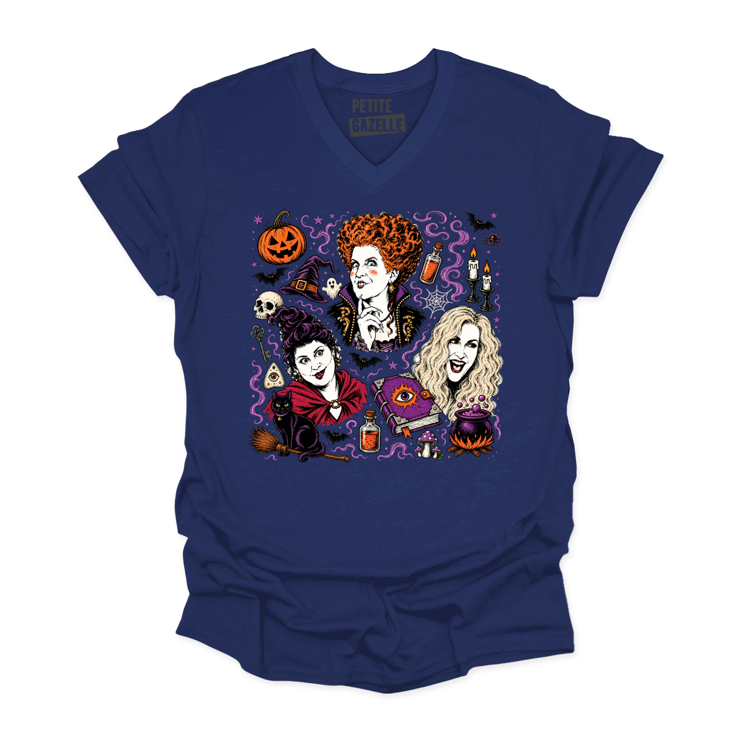 TSHIRT COL en V | Hocus Pocus Magie Noire