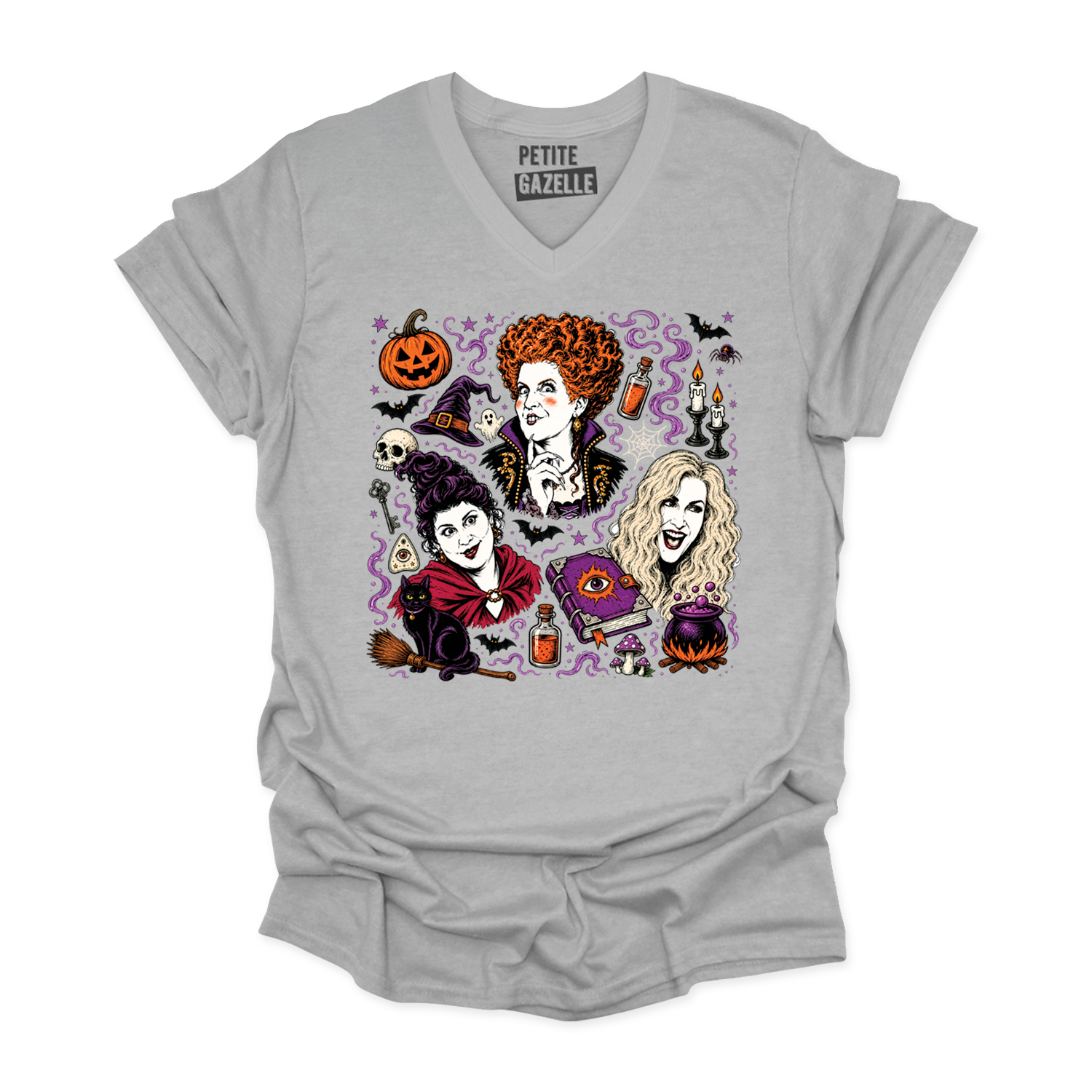 TSHIRT COL en V | Hocus Pocus Magie Noire