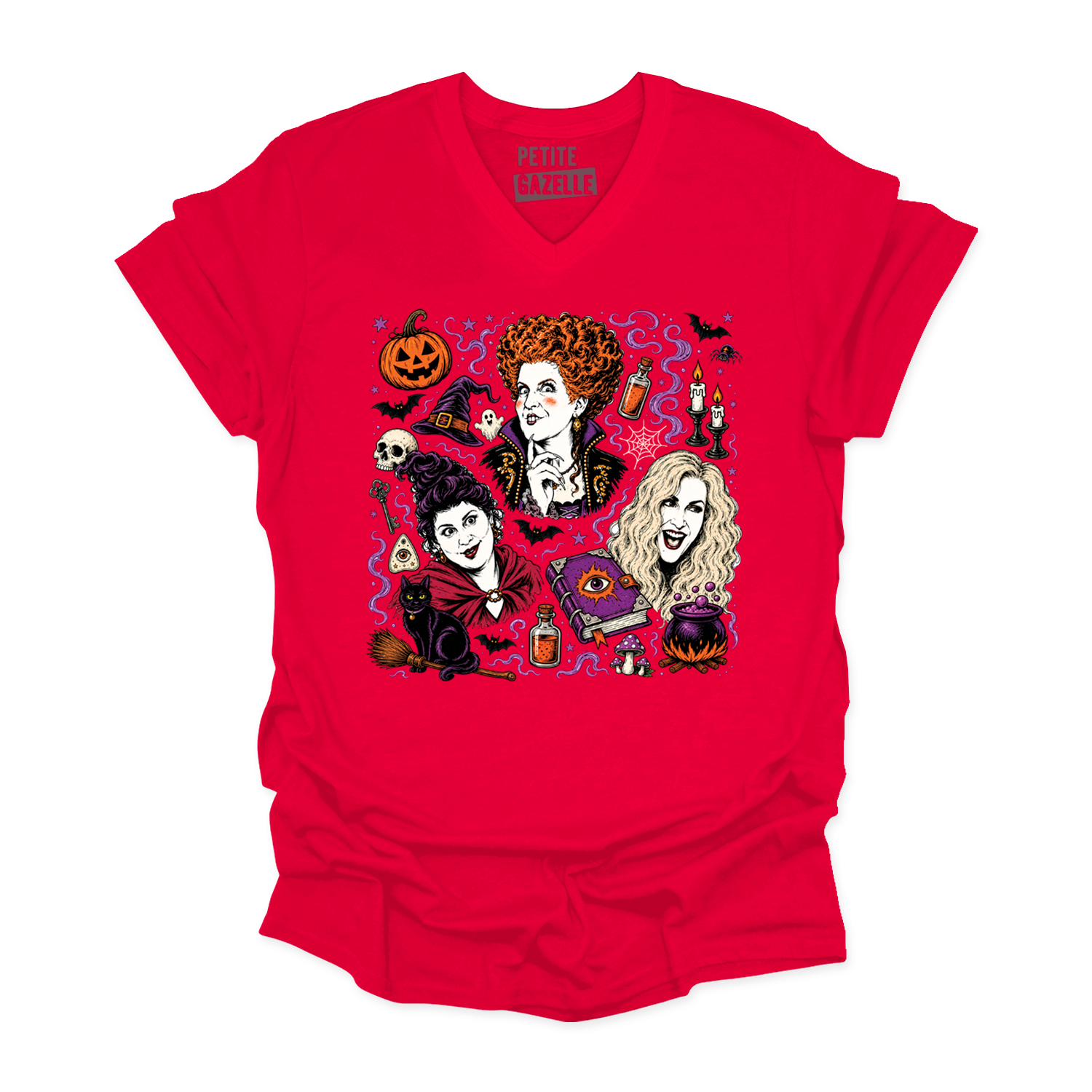 TSHIRT COL en V | Hocus Pocus Magie Noire