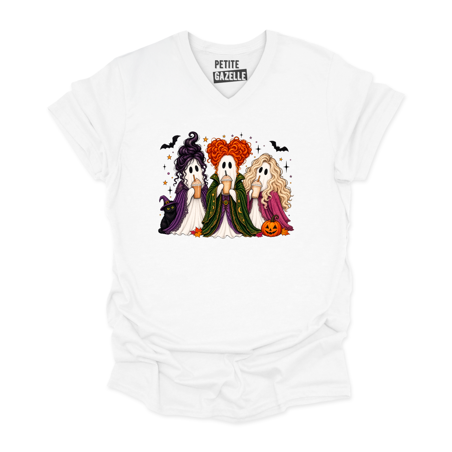 TSHIRT COL en V | Hocus Pocus fantômes