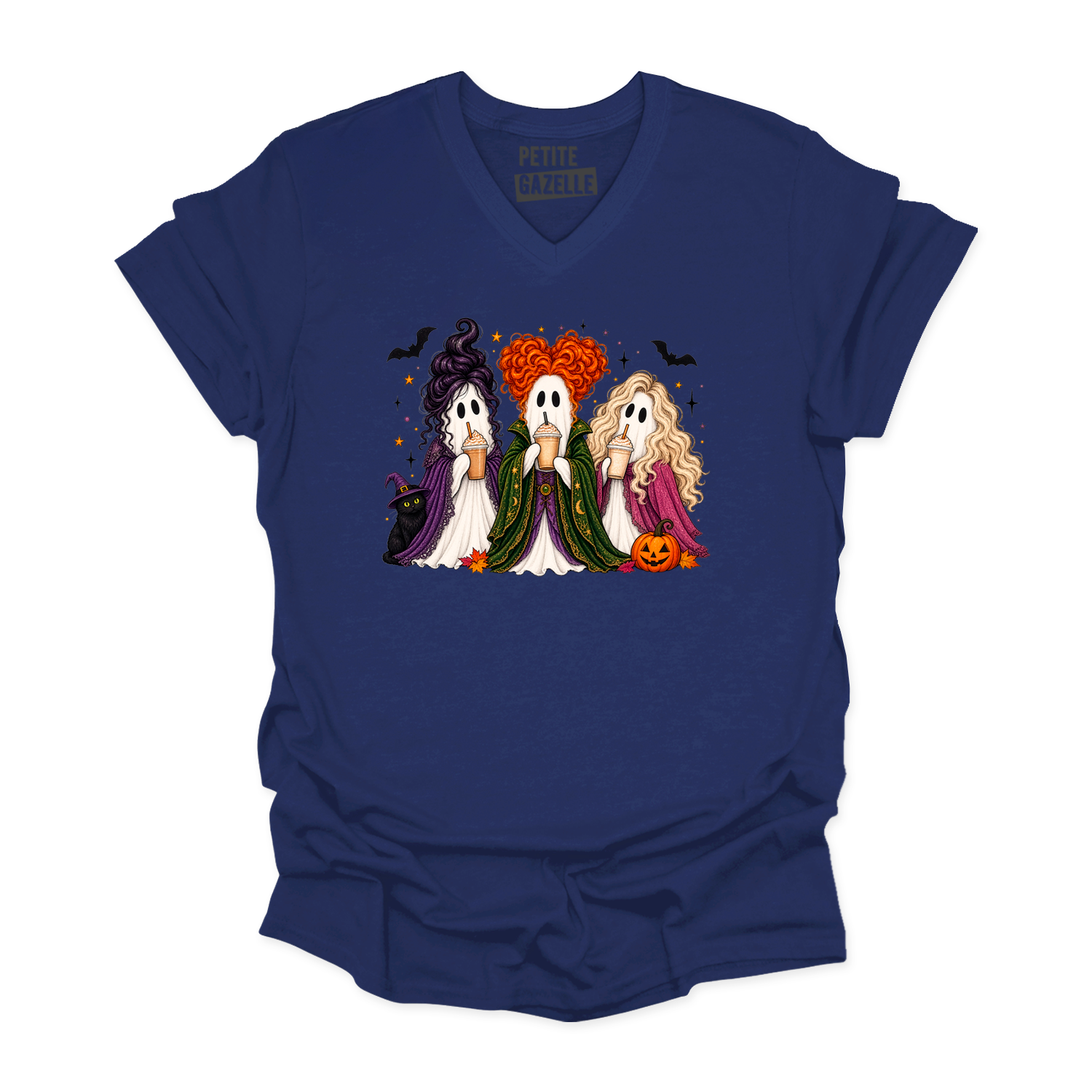 TSHIRT COL en V | Hocus Pocus fantômes