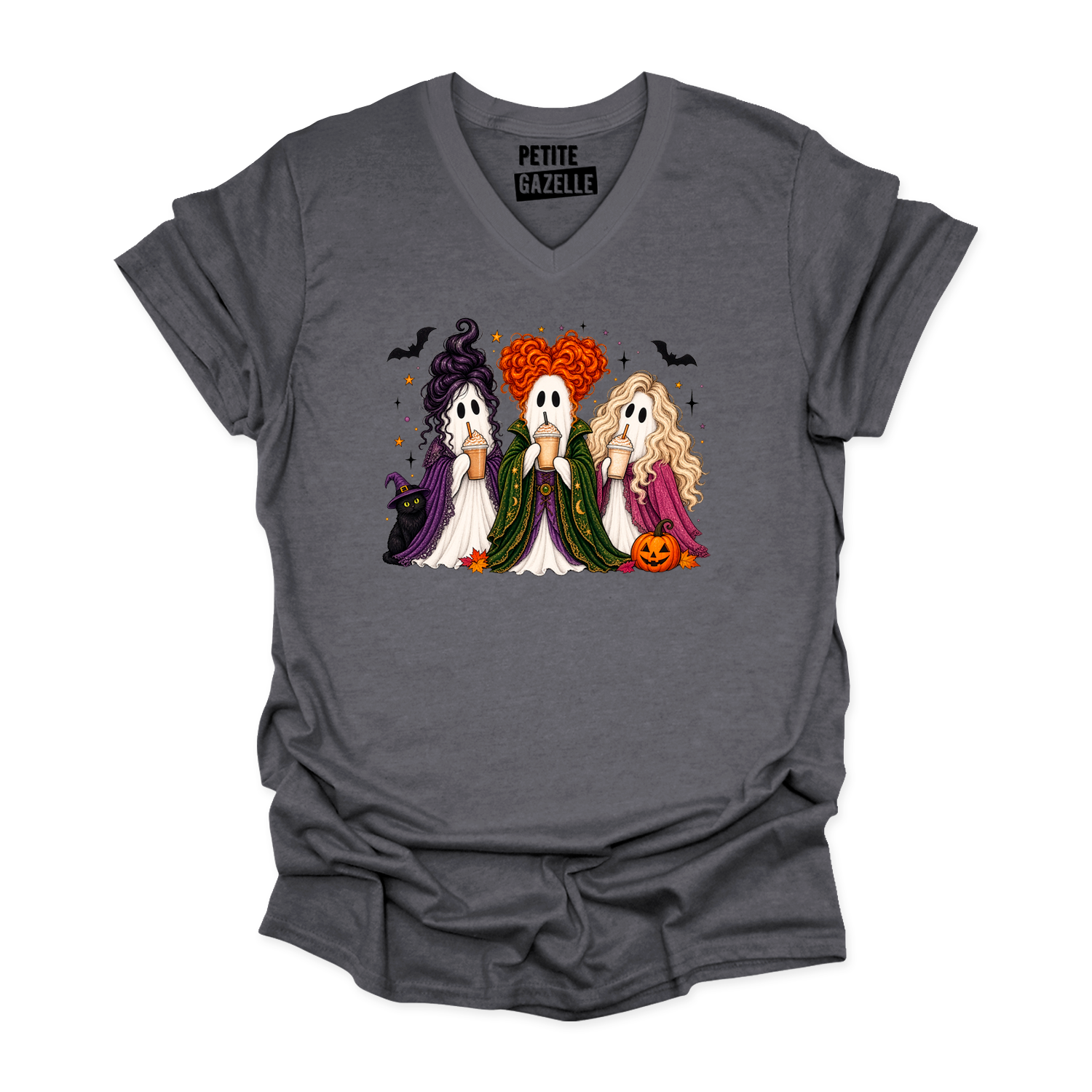 TSHIRT COL en V | Hocus Pocus fantômes