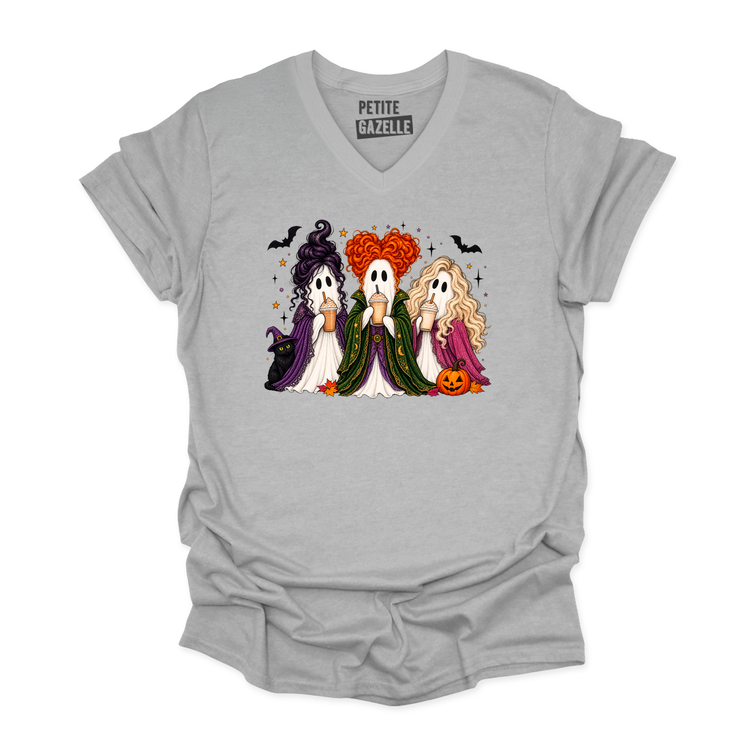 TSHIRT COL en V | Hocus Pocus fantômes