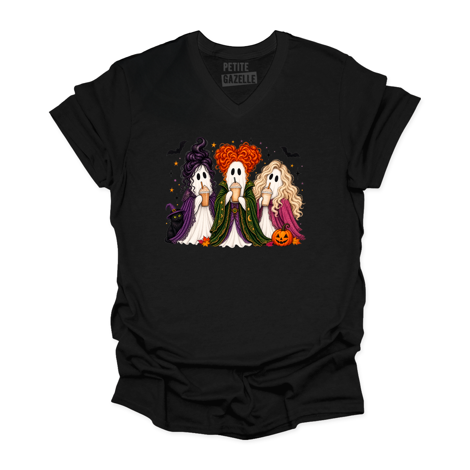 TSHIRT COL en V | Hocus Pocus fantômes
