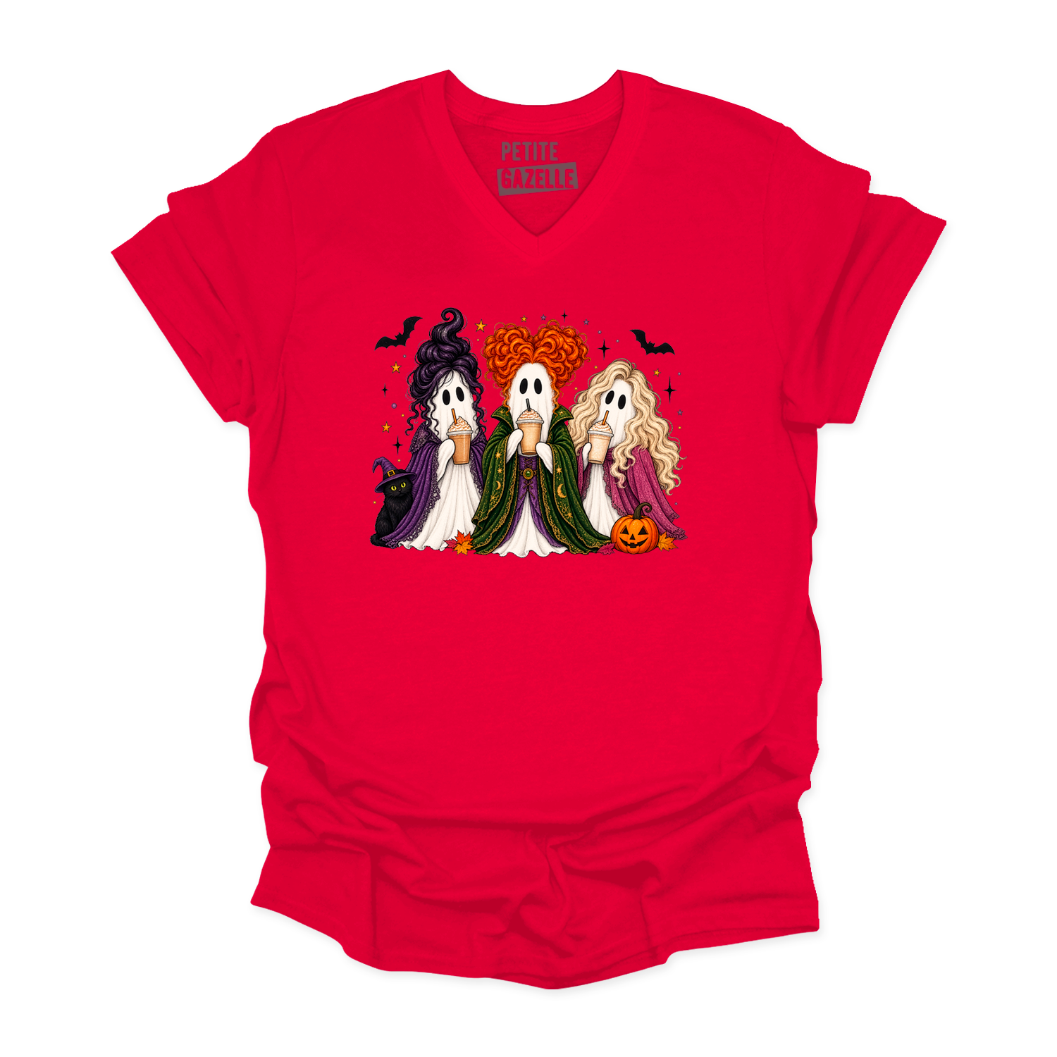 TSHIRT COL en V | Hocus Pocus fantômes