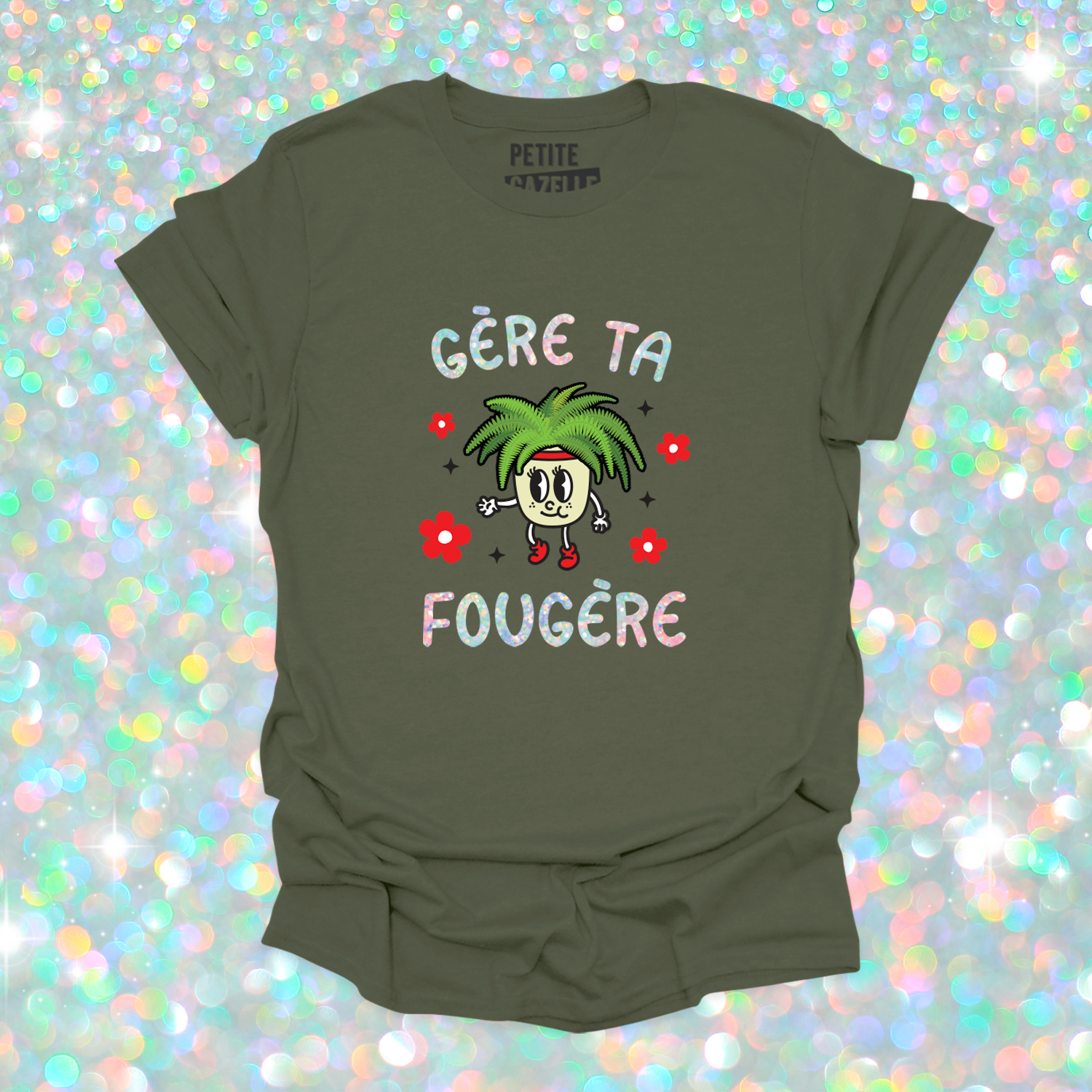 T-SHIRT COL ROND | Gère ta fougère (Holographique)