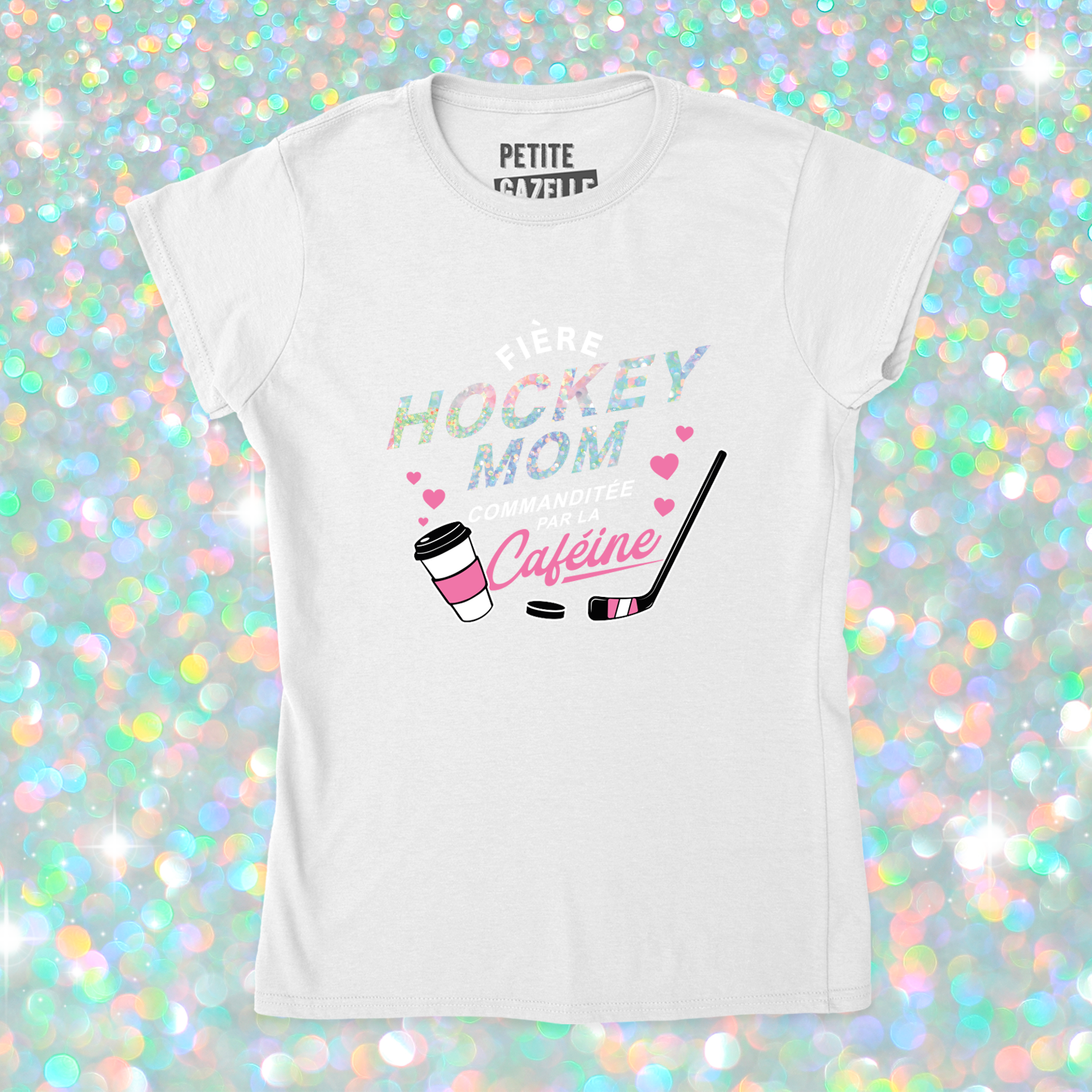 TSHIRT AJUSTÉ | Hockey mom (Holographique)