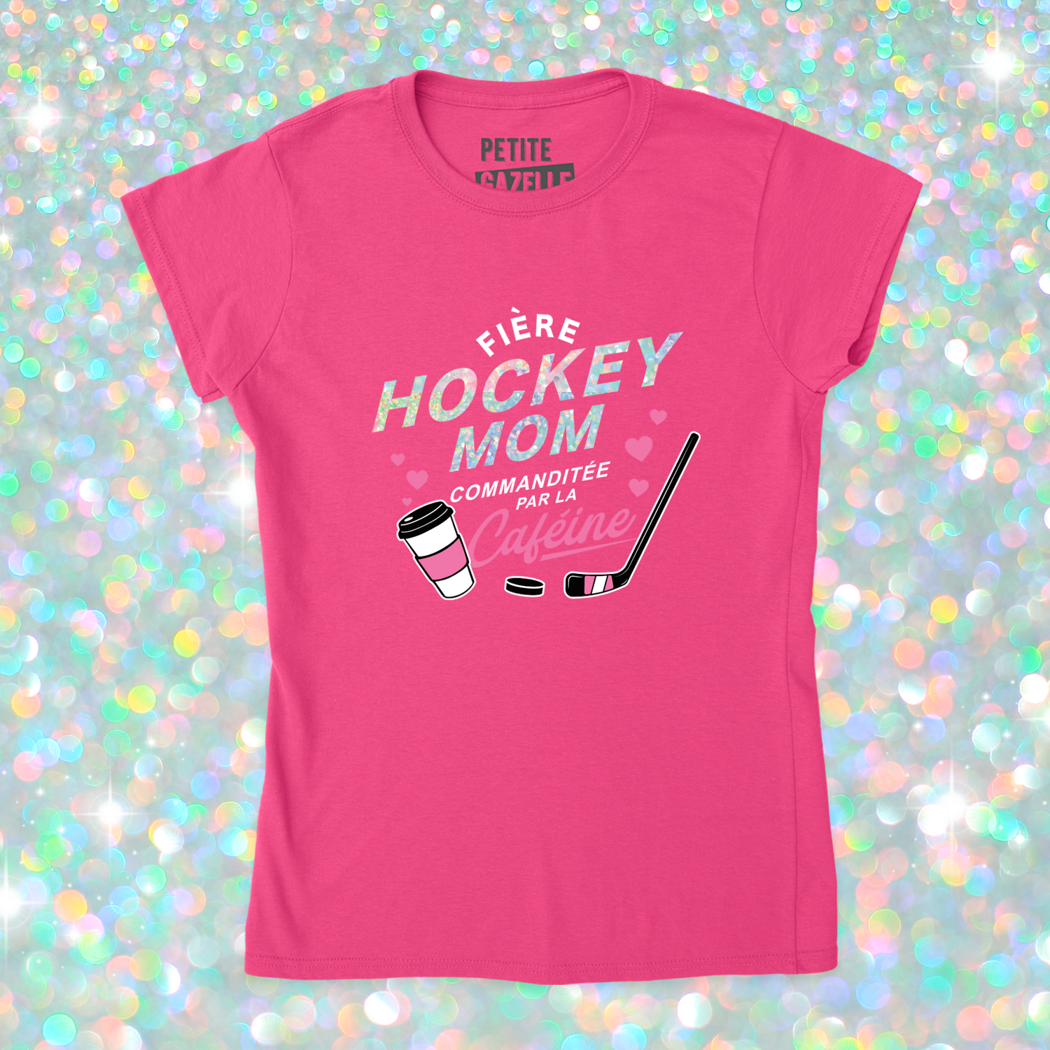 TSHIRT AJUSTÉ | Hockey mom (Holographique)