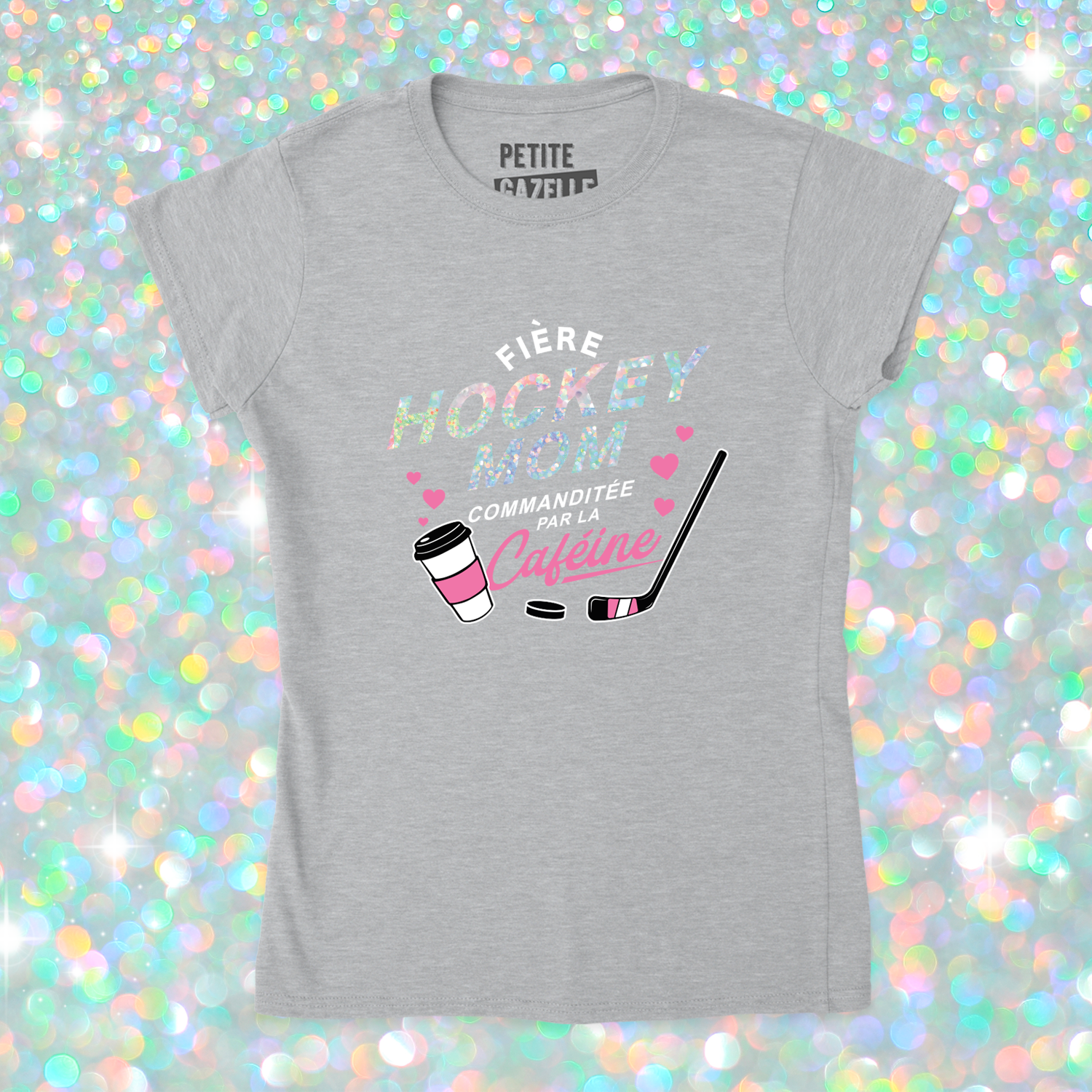 TSHIRT AJUSTÉ | Hockey mom (Holographique)