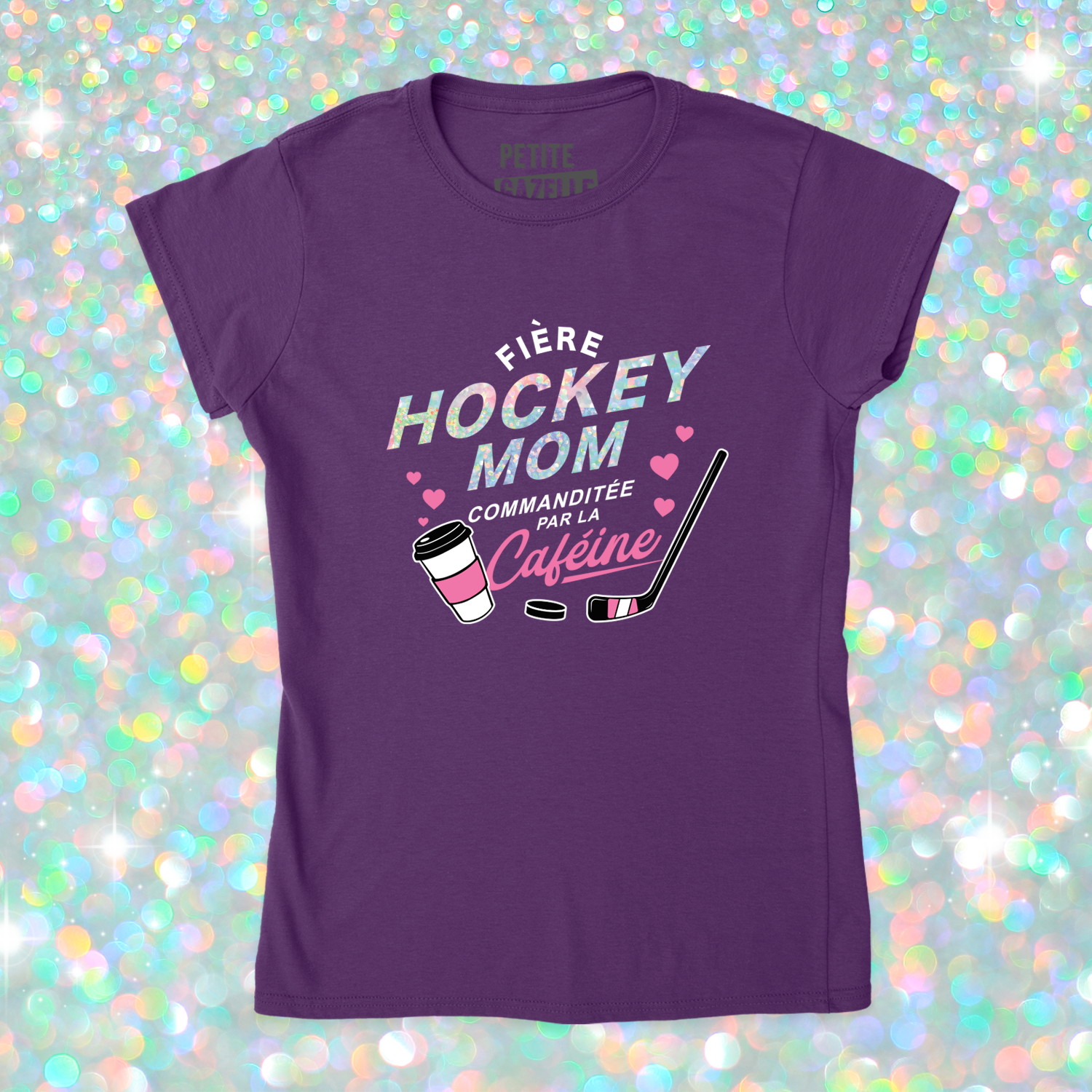 TSHIRT AJUSTÉ | Hockey mom (Holographique)