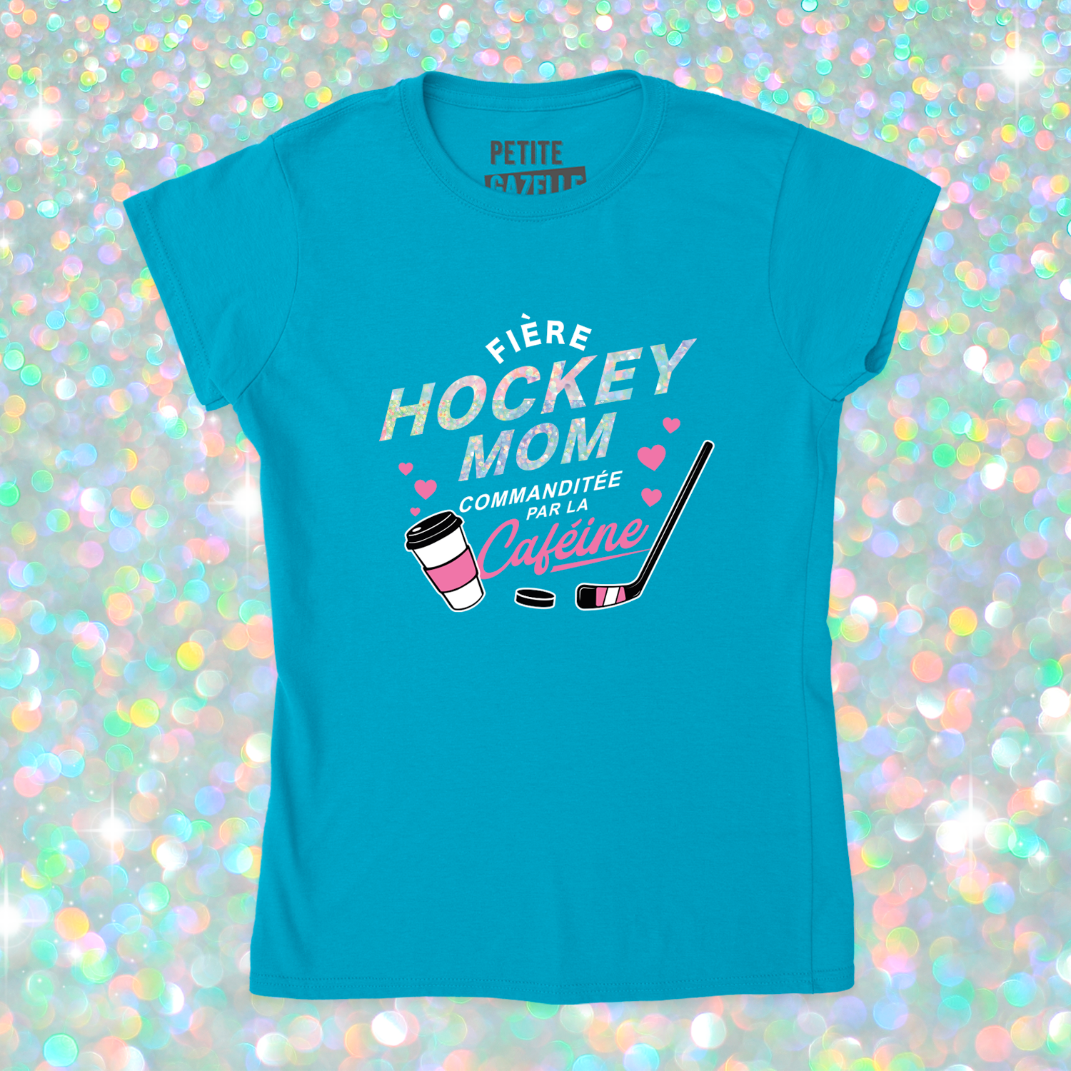 TSHIRT AJUSTÉ | Hockey mom (Holographique)