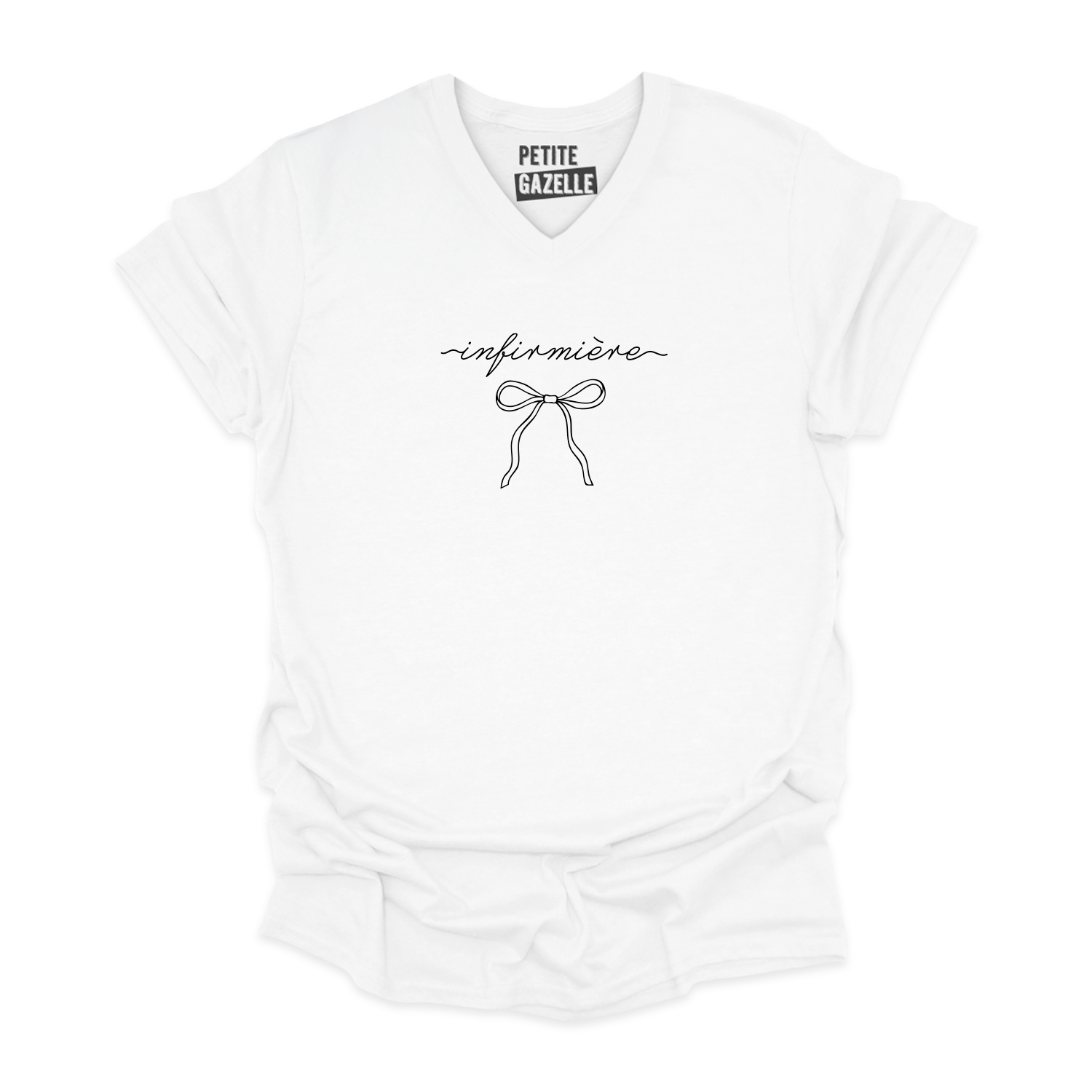TSHIRT COL en V | Infirmière Ruban