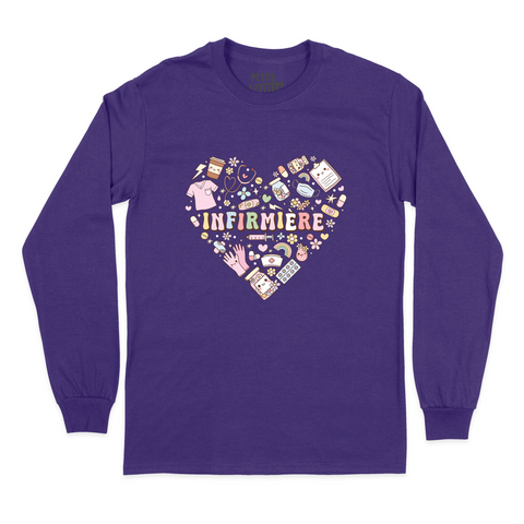 T-SHIRT À MANCHES LONGUES | Infirmière Coeur