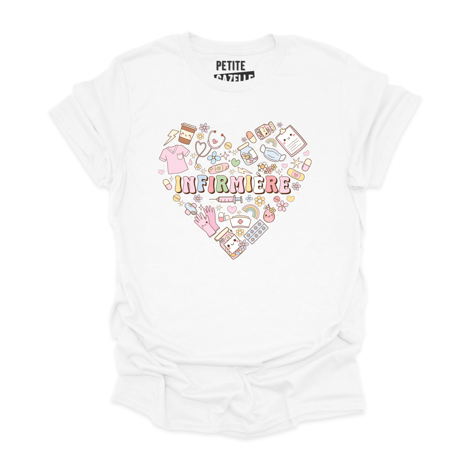 T-SHIRT COL ROND | Infirmière Coeur