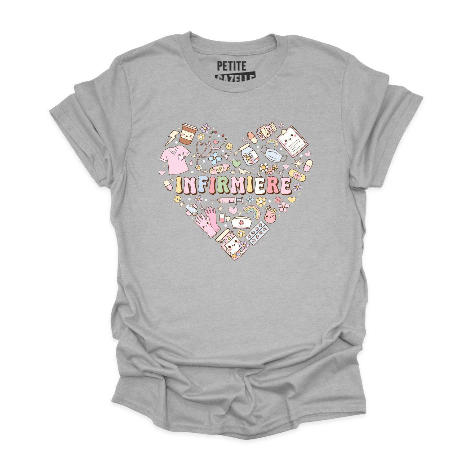 T-SHIRT COL ROND | Infirmière Coeur