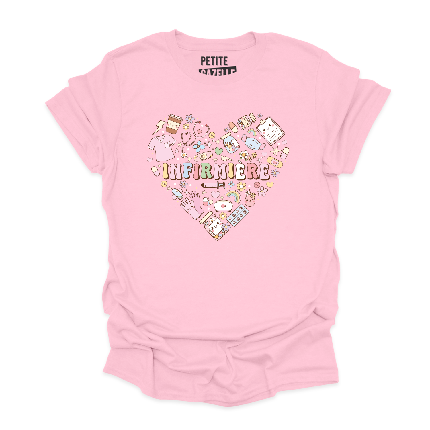 T-SHIRT COL ROND | Infirmière Coeur