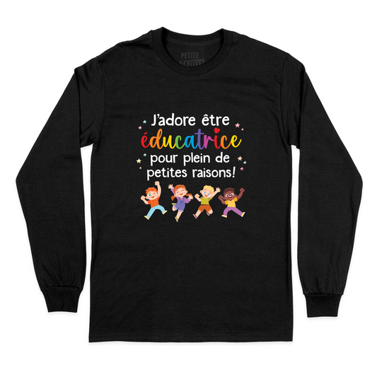 T-SHIRT À MANCHES LONGUES | J'adore être éducatrice