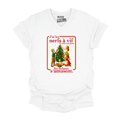 TSHIRT COL en V | J'ai les nerfs à vif