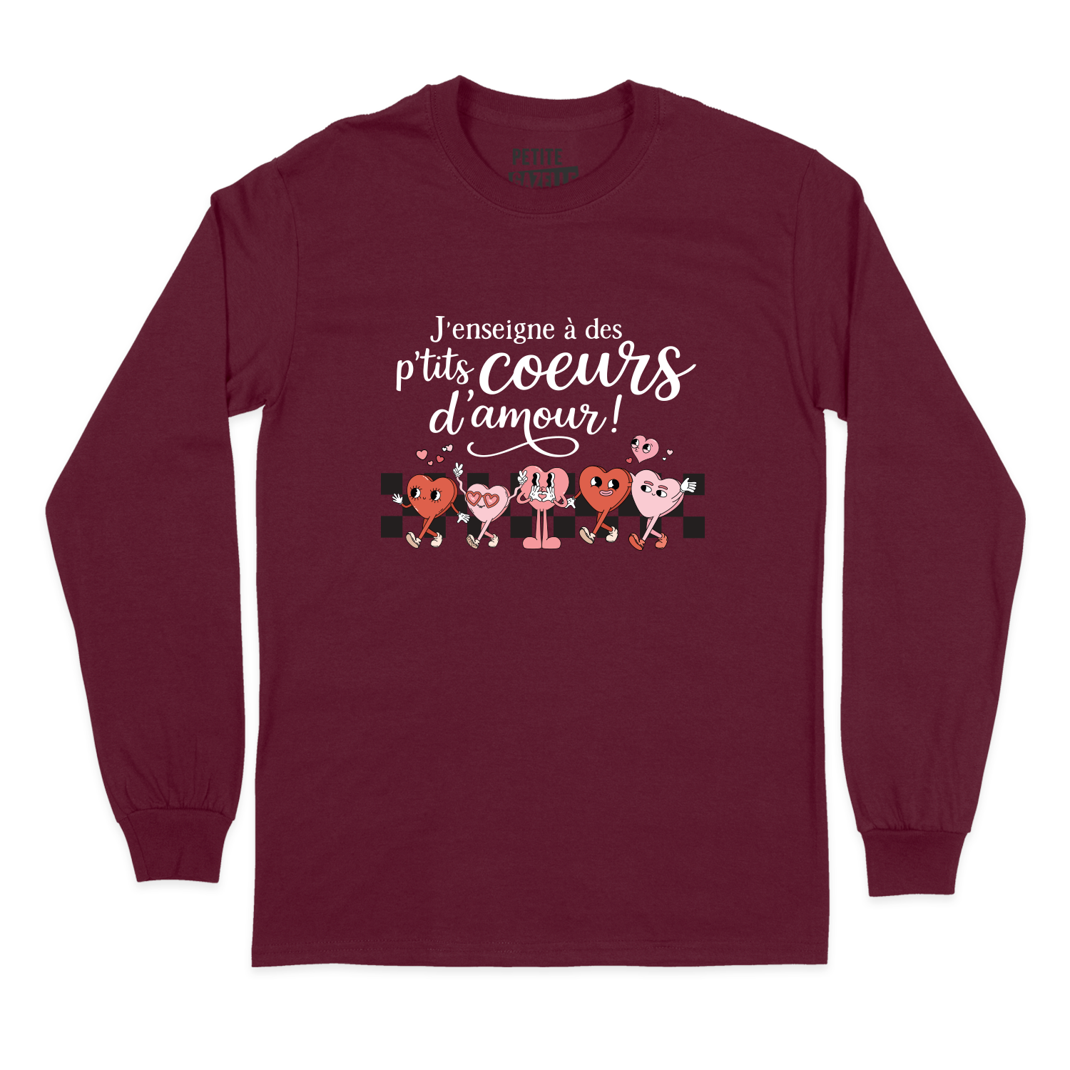 T-SHIRT À MANCHES LONGUES | J'enseigne à des p'tits coeurs