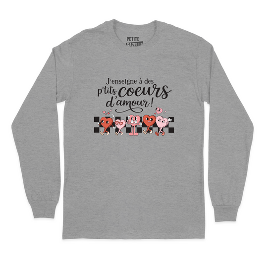 T-SHIRT À MANCHES LONGUES | J'enseigne à des p'tits coeurs