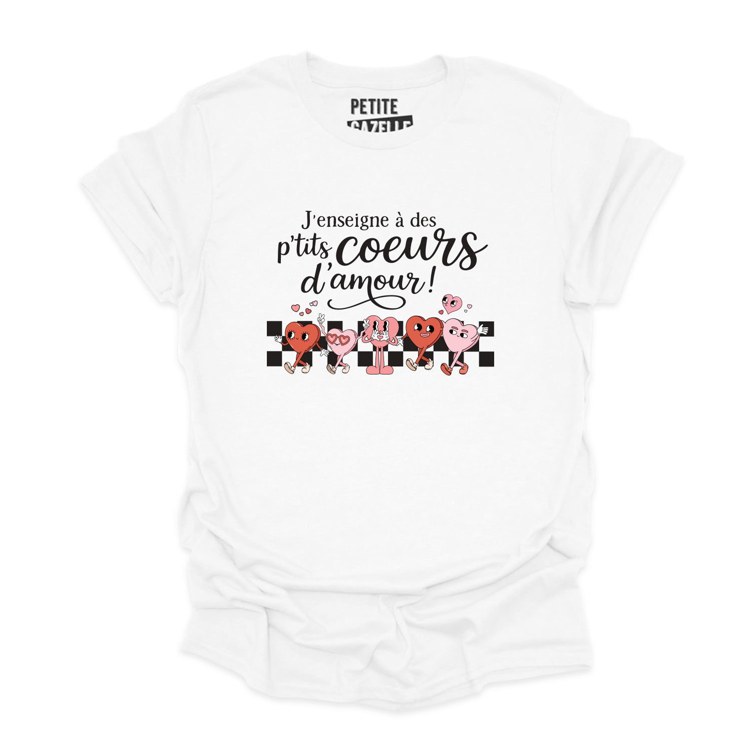 T-SHIRT COL ROND | J'enseigne à des p'tits coeurs