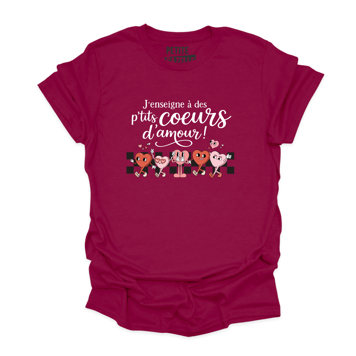 T-SHIRT COL ROND | J'enseigne à des p'tits coeurs