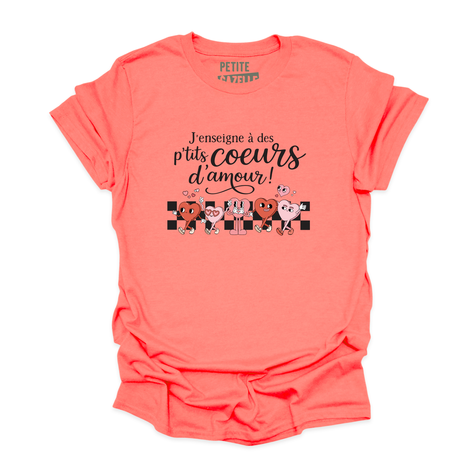 T-SHIRT COL ROND | J'enseigne à des p'tits coeurs