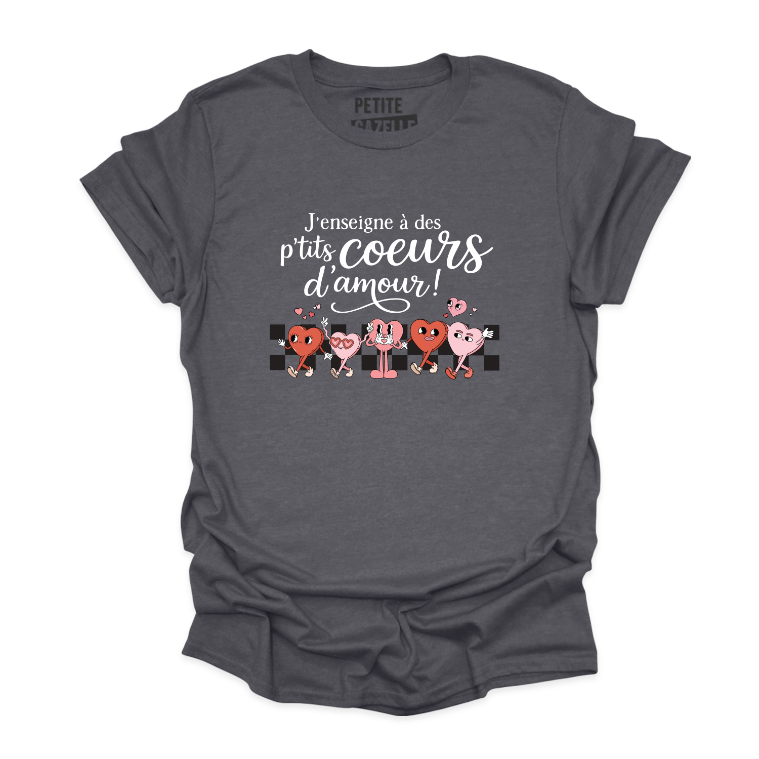 T-SHIRT COL ROND | J'enseigne à des p'tits coeurs