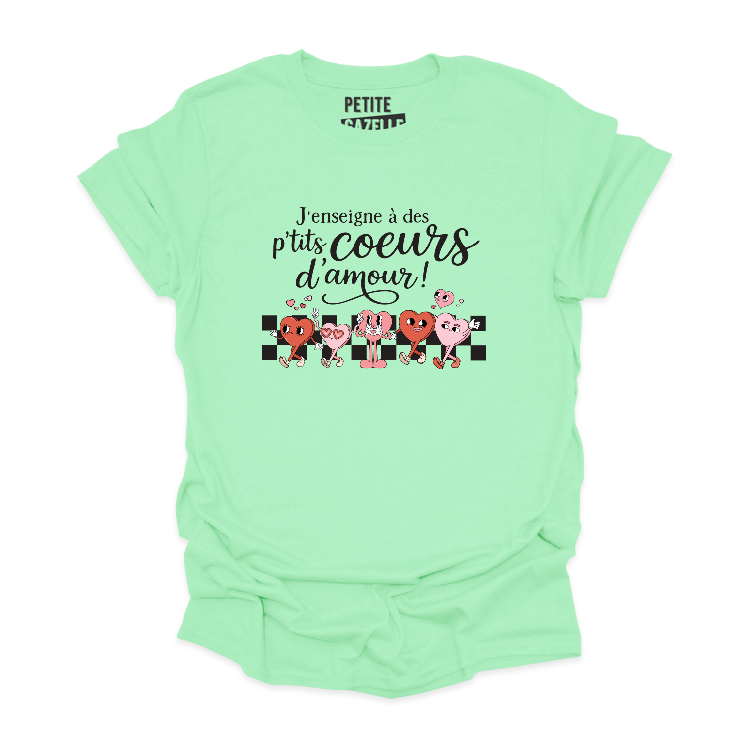 T-SHIRT COL ROND | J'enseigne à des p'tits coeurs