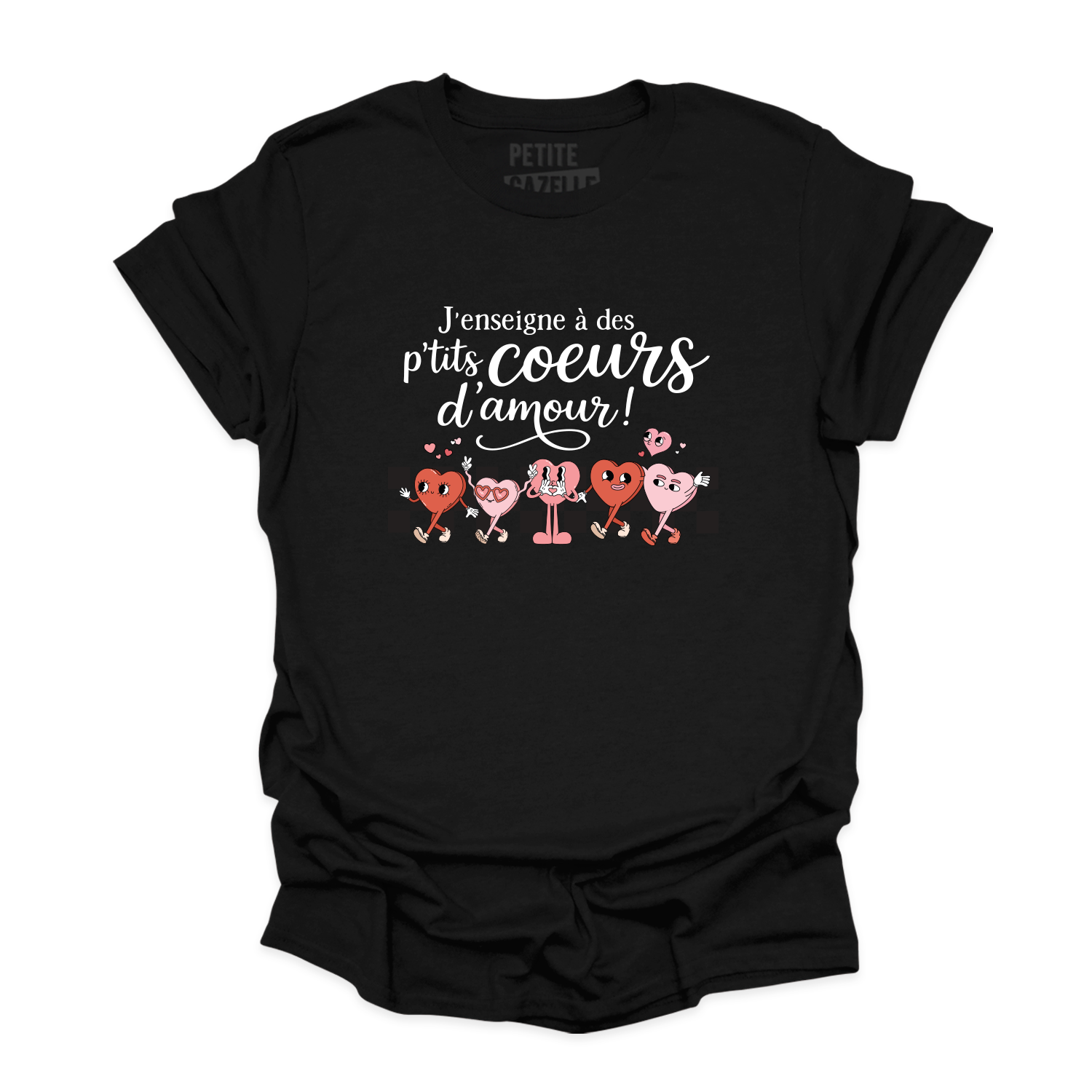 T-SHIRT COL ROND | J'enseigne à des p'tits coeurs