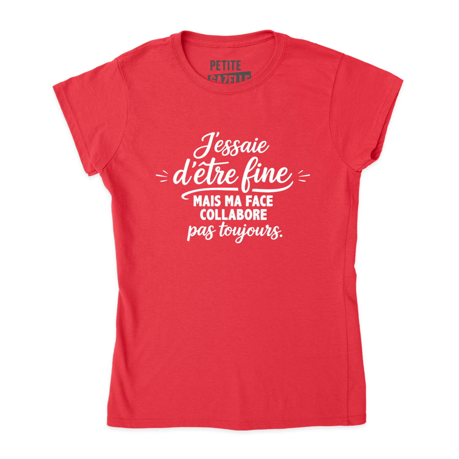 TSHIRT AJUSTÉ | J'essaie d'être fine mais ma face collabore pas toujours.
