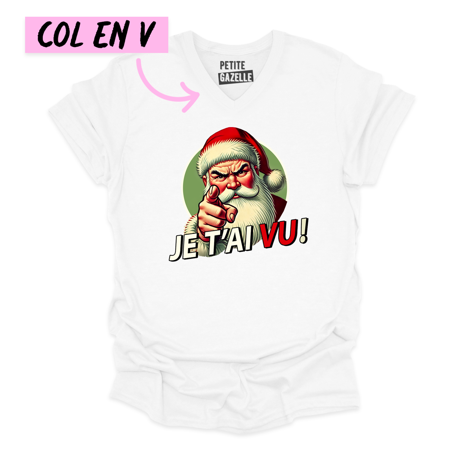 TSHIRT COL en V | Je t'ai vu !