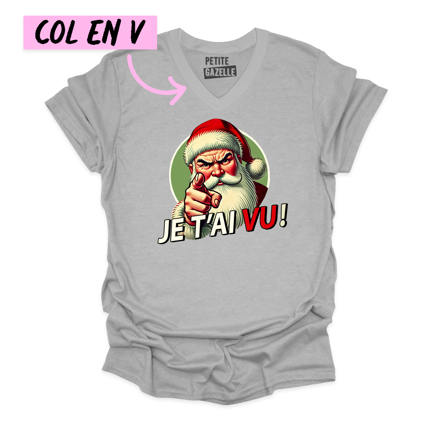 TSHIRT COL en V | Je t'ai vu !