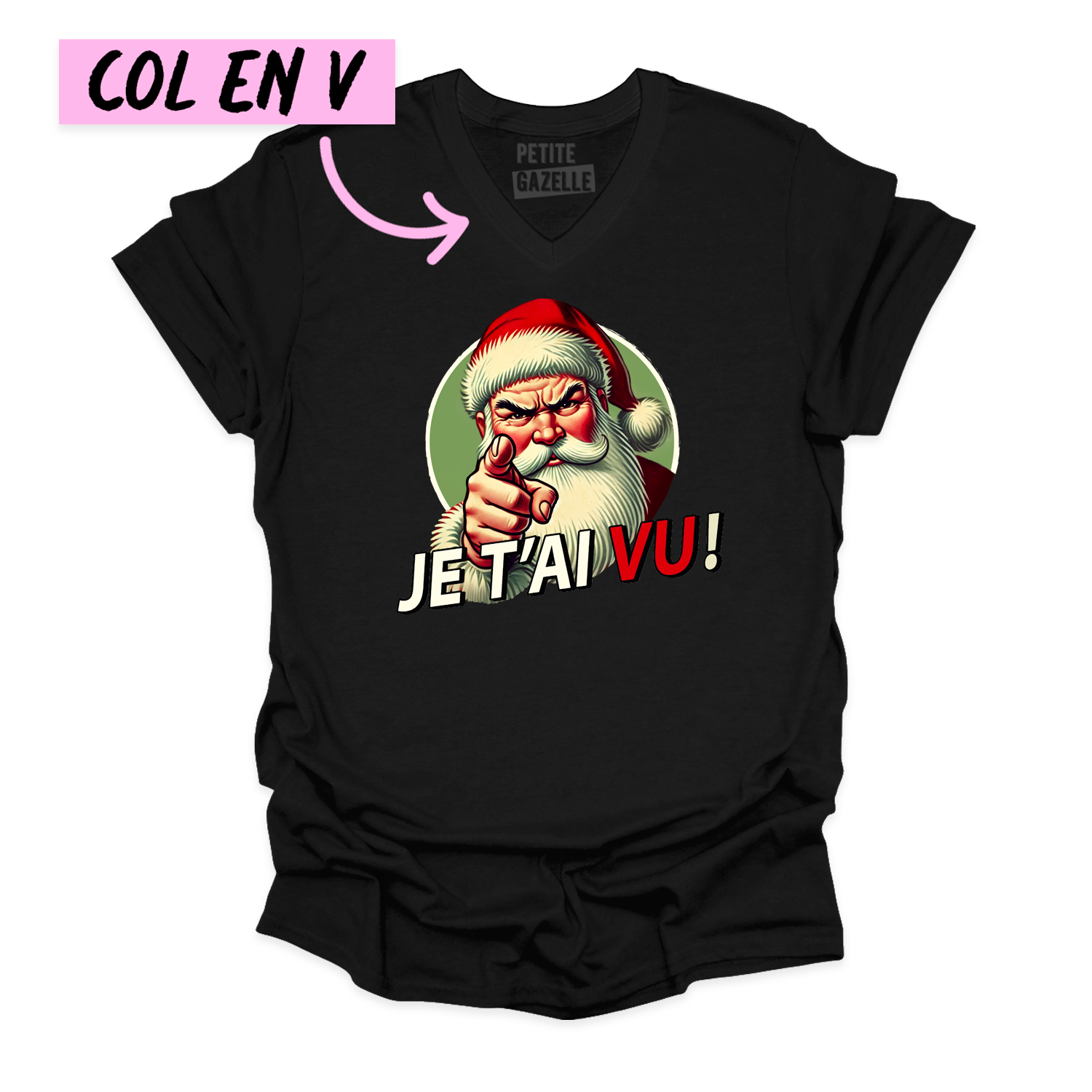 TSHIRT COL en V | Je t'ai vu !