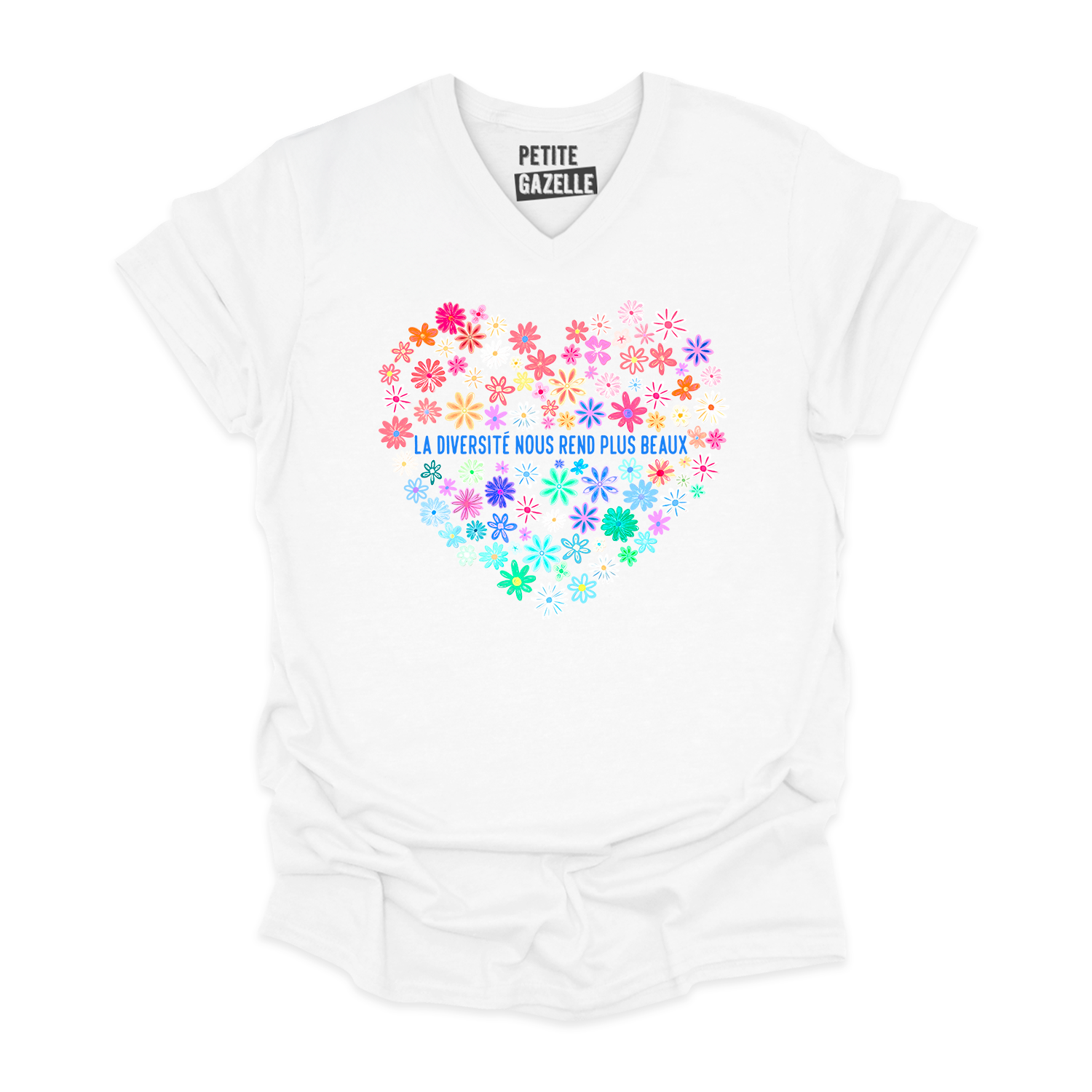 TSHIRT COL en V | La diversité nous rend plus beaux