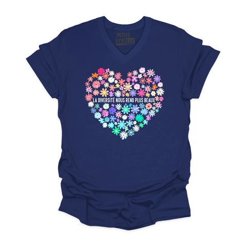 TSHIRT COL en V | La diversité nous rend plus beaux