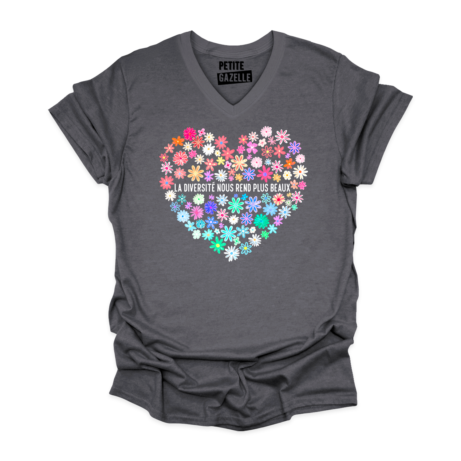 TSHIRT COL en V | La diversité nous rend plus beaux
