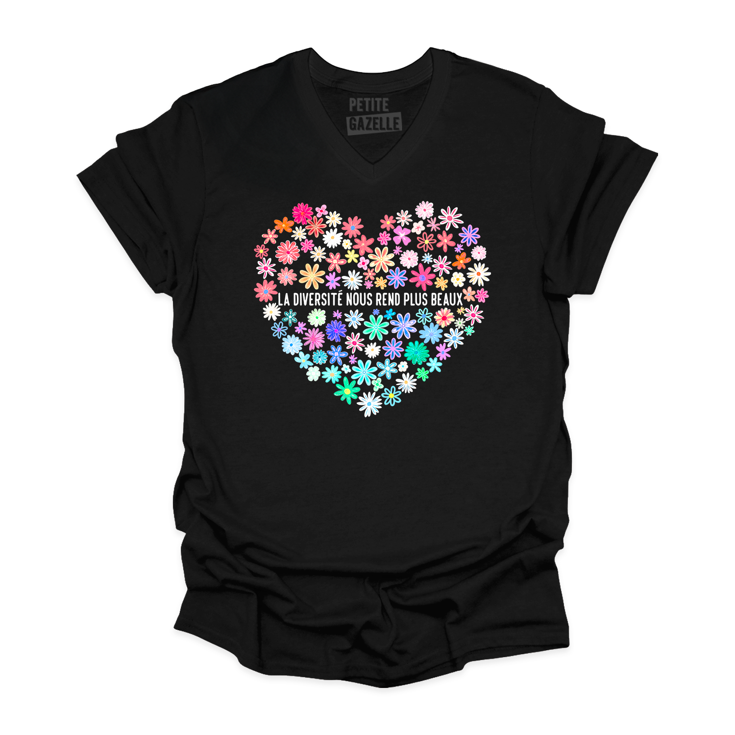 TSHIRT COL en V | La diversité nous rend plus beaux
