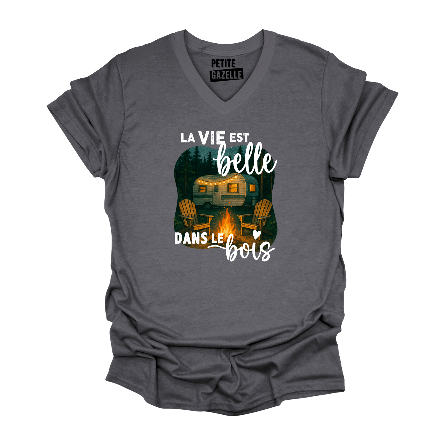 TSHIRT COL en V | La vie est belle dans le bois