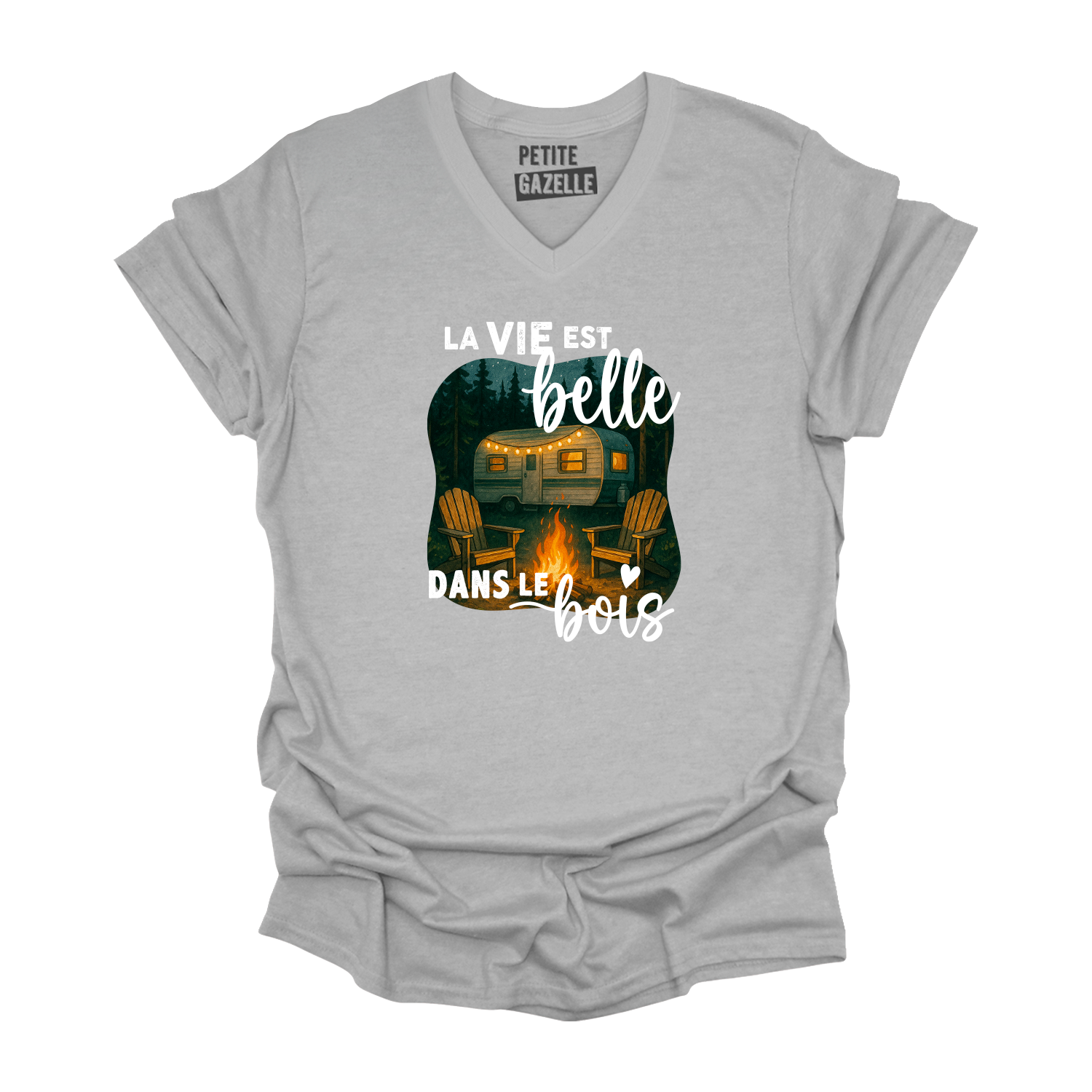 TSHIRT COL en V | La vie est belle dans le bois