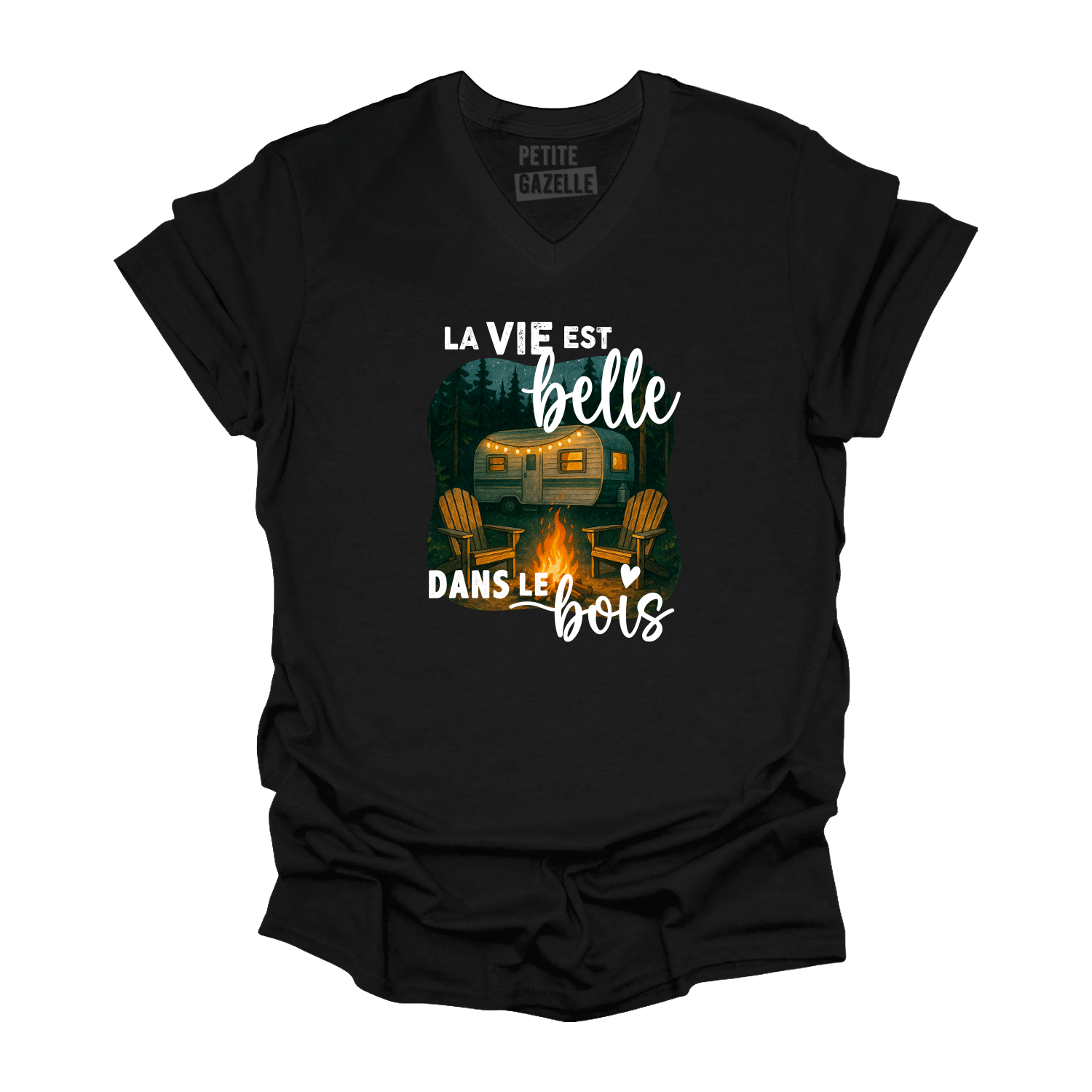 TSHIRT COL en V | La vie est belle dans le bois